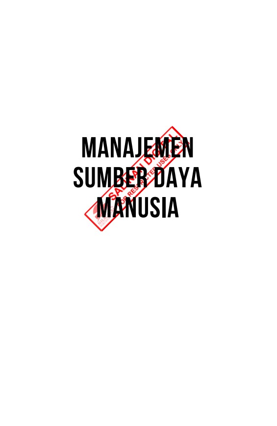 MANAJEMEN SUMBER DAYA MANUSIA